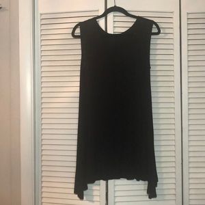 Black sleeveless mini dress
